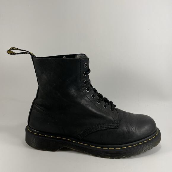 Dr. Martens Doc 1460 Pascal Combat Boots Womens Size 9 Black Leather 8-Eye - Picture 1 of 11